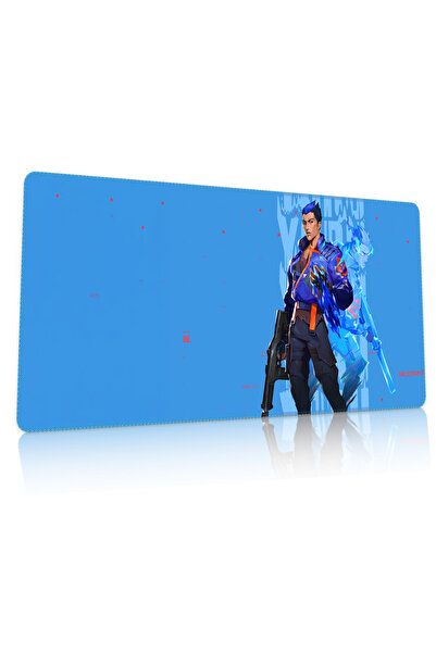 Duvarda Valorant Yoru Gaming Oyuncu 90x40 cm Mousepad Dikişli Kaymaz Taban XL