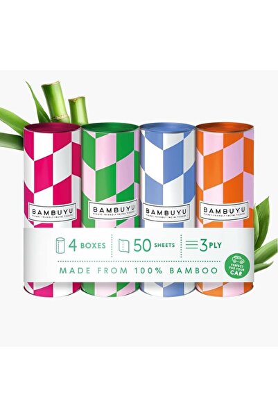 Generic Brand Bambuyu Bamboo Facial Tissue – 4 Tubes x 50 Sheets | 3-Ply Soft...