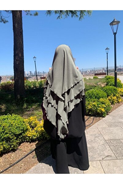 MÜHTEŞEM TEKSTİL Şal Hazır Peçeli Pratik Eşarp Tesettür Hijab 3 Kat Şifon Crepe