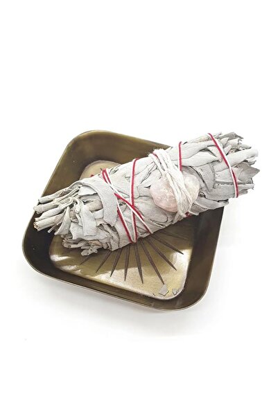 Generic Brand White Sage Smudge Stick with Rose Quartz Crystal, Spiritual Cle...