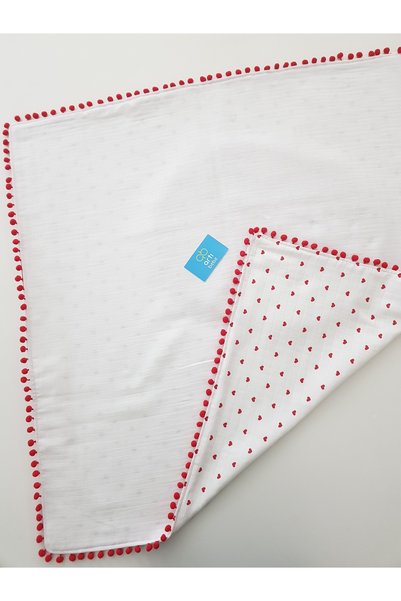 artıbebe Heart Double Layer Muslin Cover Blanket |   100% Cotton Muslin Cloth |   Baby Swaddle, Nursing Cover