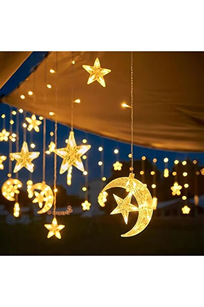 Generic Moon Star Curtain Lights 3.5m 120LED, KASTWAVE Warm White Ramadan Eid...