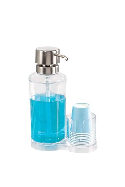 Generic iDesign Mouthwash Dispenser Pump with Attached Paper Cup Holder Caddy...