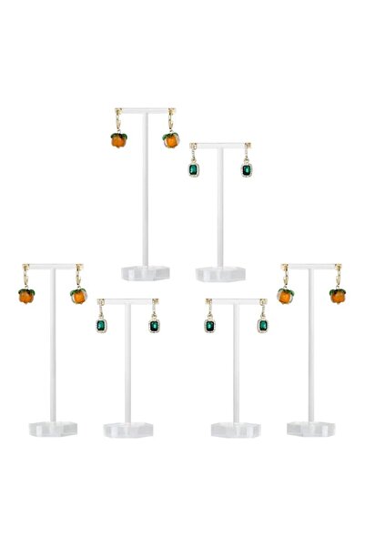 Generic Brand 6pcs t bar earring stands and displays for show, transparent ea...
