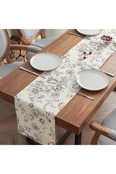 Generic Brand JINCHAN Floral Linen Table Runner Farmhouse Table Cloth with Bl...