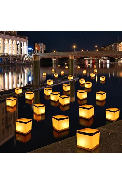 Generic Brand 15PCS Floating Water Candle Chinese Paper Lanterns, Square Lant...