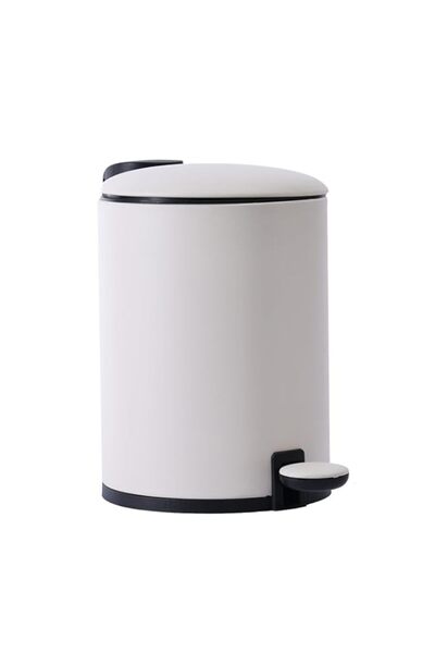 Generic Vague Pedal Bin with Soft Closing Lid, White 3 Liter Capacity, 13-1443