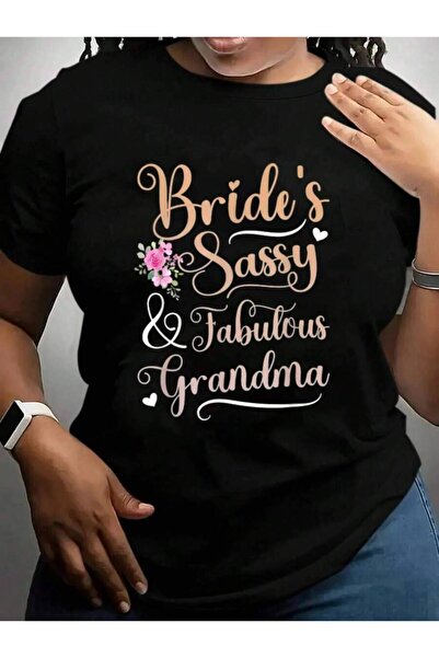 NOURAM تي شيرت بطباعة جرافيكية باللون الأسود من Bride's Sassy & Fabulous Of T...