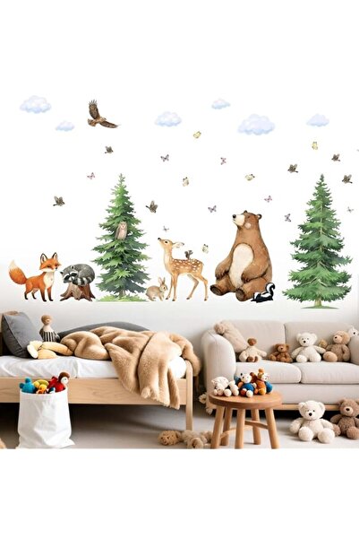 Generic Brand Woodland Animal Wall Decals for Nursery: Baby Boy Girl Forest T...