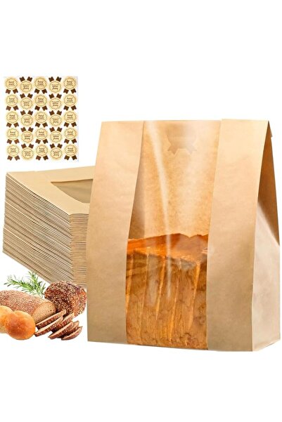 Generic 100Packs Sourdough Bread Bags for Homemade Bread, Brown Paper Food St...