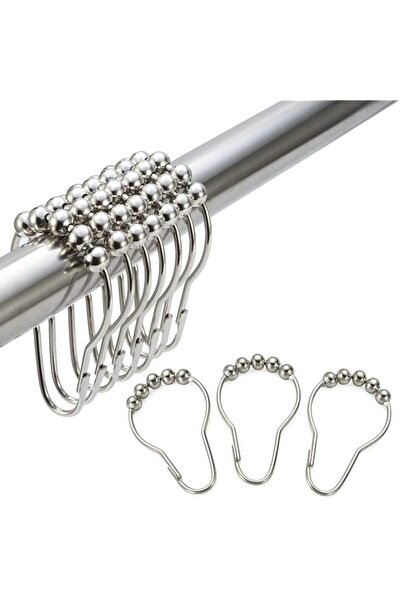 Generic Sulfar Shower Curtain Hooks Rings | Stainless Steel Polished Nickel H...
