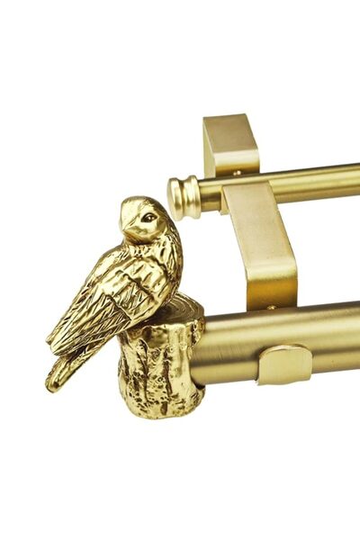 Generic Brand 1-1/8 Inch Diameter Brushed Gold Curtain Rod with Bird Design F...