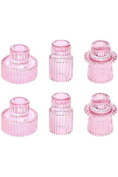 Generic Vixdonos Taper Glass Candlestick Holders Tealight Candle Holders for ...