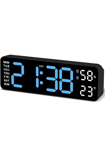 Generic Necomi Digital Clock, 9" LED Alarm Clock for Bedroom, Bedside Desk Ta...
