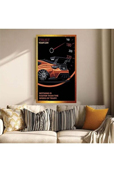 Generic Edge ''Trust Car'' Digitally Printed Wall Poster with Photo Frame by ...