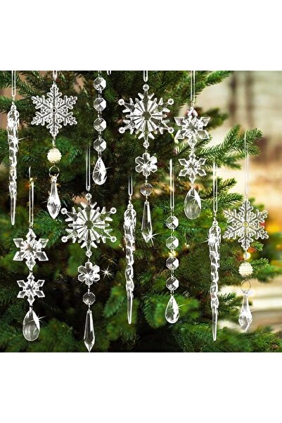 Generic Brand 10Pcs Christmas Tree Crystal Decorations - Hanging Acrylic Snow...
