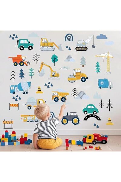 Generic Brand Joyzzz Cartoon Wall Decals, 90 PCS Construction Vehicle Sticker...