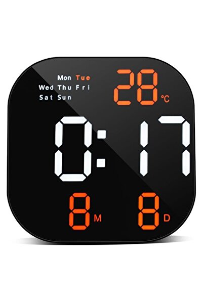Generic Brand Digital LED Wall Clock with Large Auto-Brightness Display, Temp...