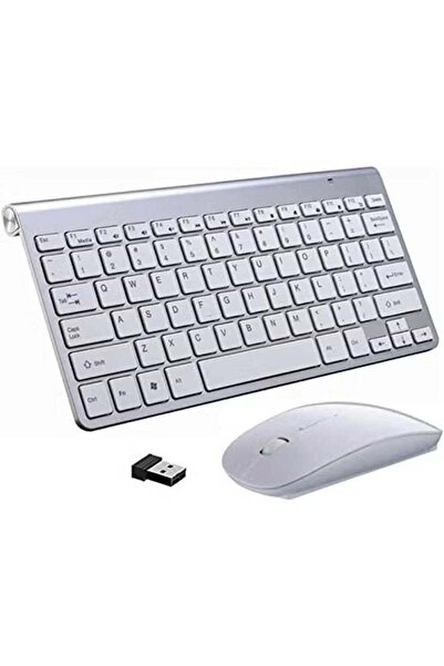 Generic Mini Wireless Keyboard and Mouse Combo - White