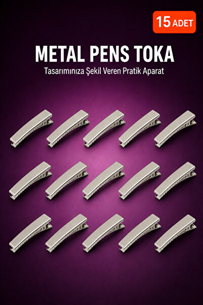 COZY SENSE 15 Adet Metal Pens Saç Tokası Timsah Klips Makyaj ve Saç Şekillend...