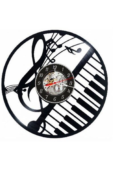 OEM Decorative wall clock made from vinyl record, Music Treble Clef Model, Pi...