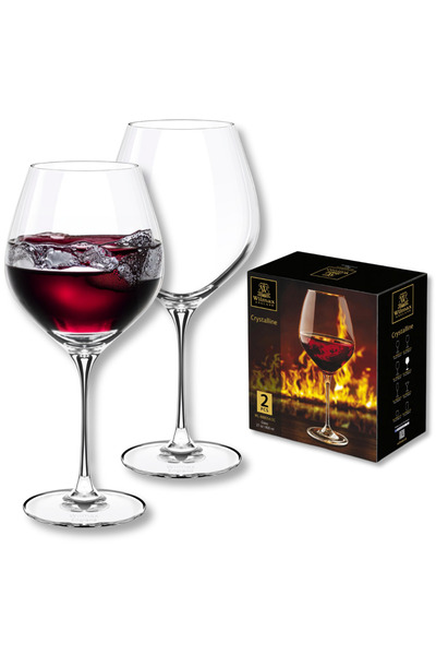 WILMAX ENGLAND Set 2 Pahare Vin Rosu Crystalline Transparent 800ml, cu Picior...
