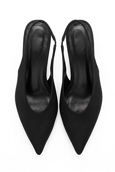 v.s.h velvet Mera Women's Black Satin Hazelnut Heel Pointed Toe Classic Heele...
