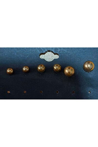 MARE BUTİK Gold Color Minimal Ball Earring Set – 6 Different Sizes
