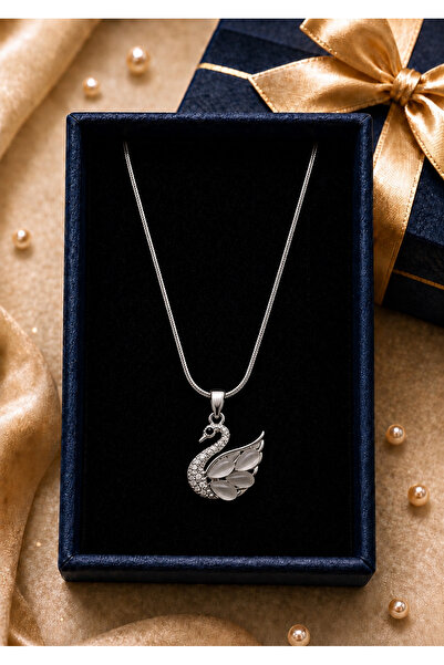 PULİNİN DÜKKANI Swan Figured Women's Necklace – Elegant and Stylish Design Gi...