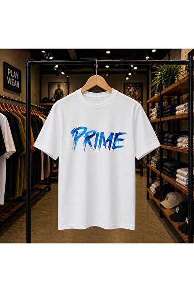 playwear Prime Printed 100% Cotton Oversize Loose Regular Fit Crew Neck T-Shirt