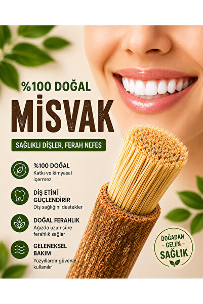 GÜLİSTANHAC Premium Misvak (1 Adet) – Geleneksel Ağız ve Diş Bakımı İçin Doğa...