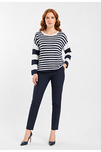 Neden Tekstil Women's Striped Long Sleeve Knitwear Sweater