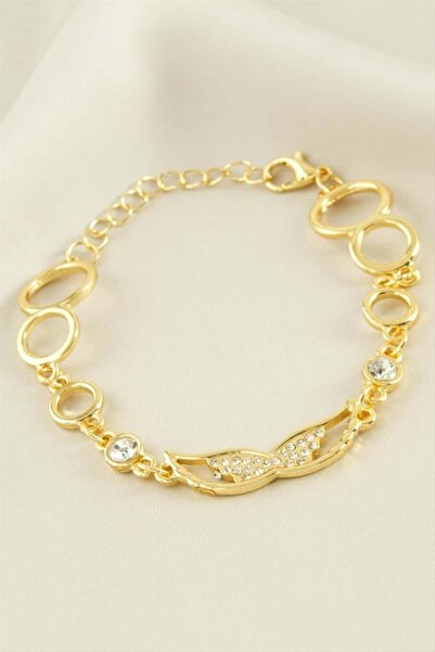 Premium Gold Renk Kanat Taşlı Bileklik
