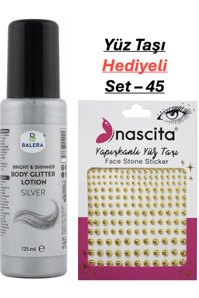BALERA Body Lotion Silver Glitter 125 ml & Facial Stone Gift-45