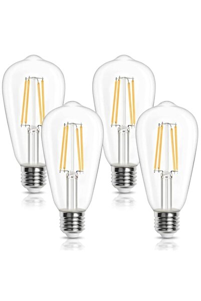 Generic E27 LED Bulb 4Pcs, 6500K Cool White ST64 Vintage Edison Screw Bulbs, ...