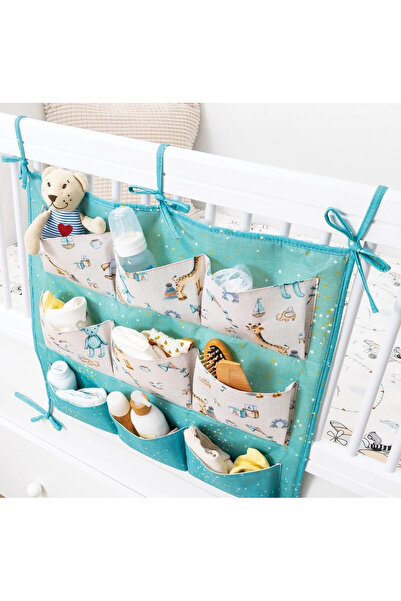 online kapsulavm avm alışveriş Baby 9-Pocket Tie-On Crib Side Organizer (Gree...