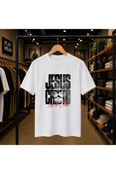 playwear Μπλουζάκι με στάμπα Jesus Christo, 100% βαμβακερό, oversized, με χαλ...