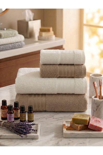 Generic Brand Durul Home Collection 4 Piece 100% Cotton Towel Set |   2 Piece...