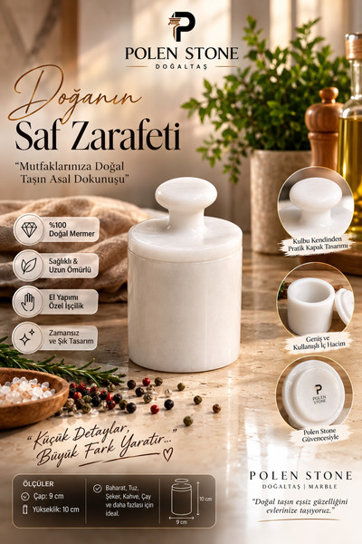 Polen Stone White Marble Spice Rack – Natural Stone Box
