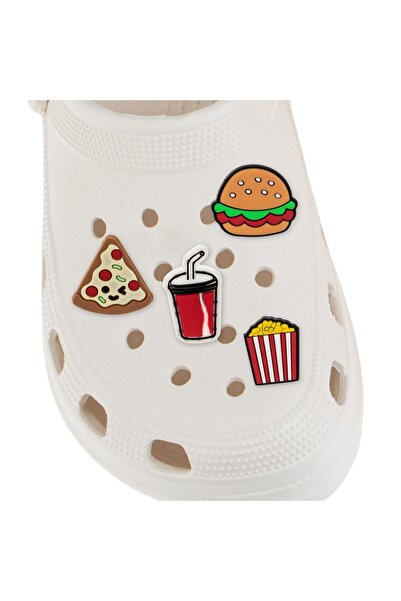 OEM 4 Ace de decorare pentru saboți cu tematică culinară - Pizza, Burger, Pop...