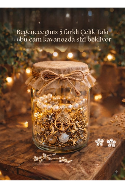 shop Takı kavanozu kolye, küpe, yüzük, bileklik, pazlanmaz Çelik (5 adet)