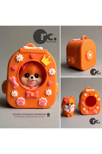 Rare Crate Sevimli Mini Çanta Anahtarlık - Köpek Figürlü Dekoratif Çanta Süsü...