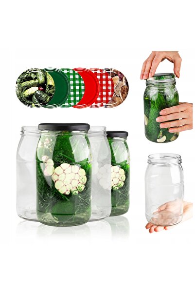 SuperButelki Set Borcane Mari din Sticla, 900 ml, Transparent, Ideal pentru M...