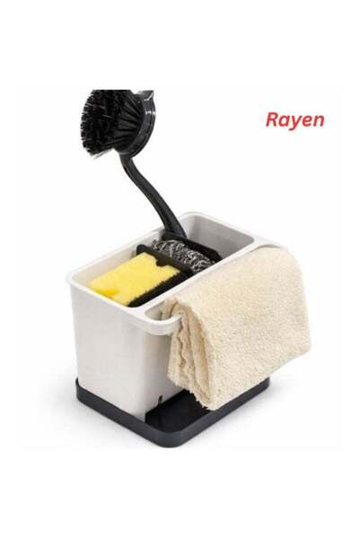 Rayen Sinkware Organiser – Compact Kitchen Sink Sponge & Brush Holder with Dr...