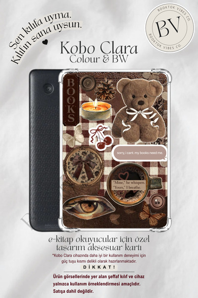 BookTok Vibes Co. Kahverengi Cozy Bookish Stickers Temalı Insert - Kindle ve ...