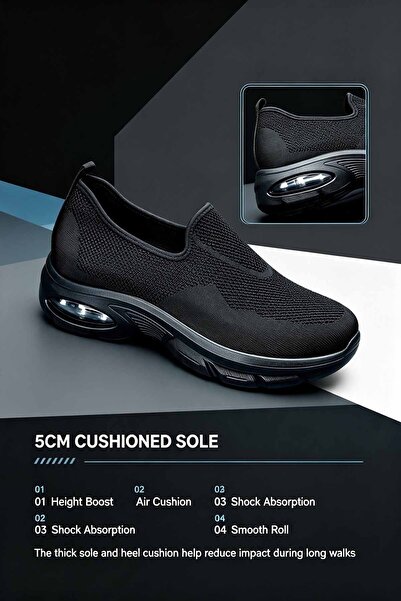 Al Masheel Store Black Slip on No Laces Sporty Sneaker Made in Saudi Arabia |...