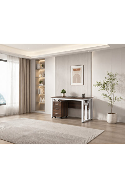 Palma homez Coffe Wood Desk 75X160X80 cm