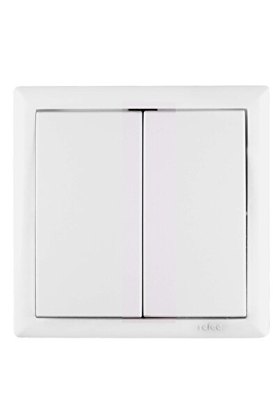 OEM Elegant Double switch IMBD E 45587, recessed, frame included, white
