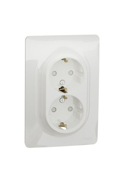 OEM Priza dubla Schneider Electric Noua Unica NU206718, incastrat, contact de...