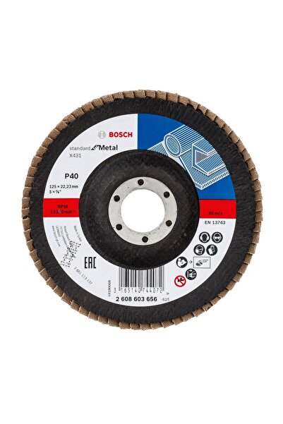 OEM Front flap disc, for metal, Bosch Standard for Metal, 125 x 22.23 mm, gri...